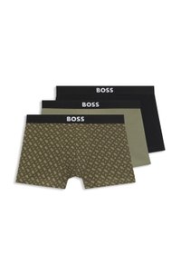 Three-pack of stretch-cotton trunks with logo waistbands