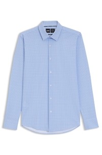 Slim-fit shirt in printed performance-stretch jersey
