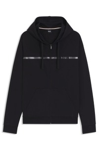 Cotton-terry jacket with logo and stripe
