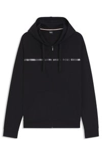 Cotton-terry jacket with logo and stripe