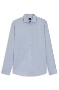 Regular-fit shirt in printed cotton twill