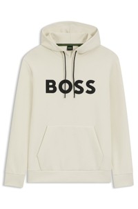 Cotton-blend hoodie with moulded logo