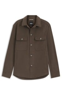 Relaxed-fit overshirt in mercerised stretch cotton