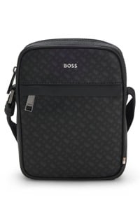 Monogram reporter bag with foil-embossed logo