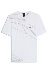 Active T-shirt in moisture-wicking stretch piqué