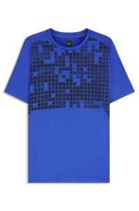 Active slim-fit T-shirt in printed stretch mesh