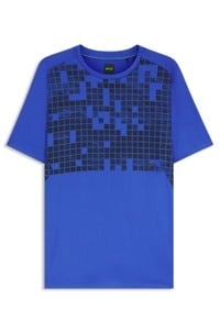 Active slim-fit T-shirt in printed stretch mesh