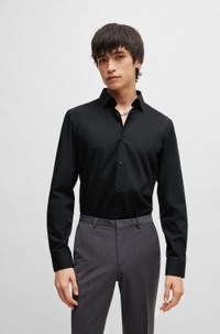 Slim-fit shirt in easy-iron cotton poplin