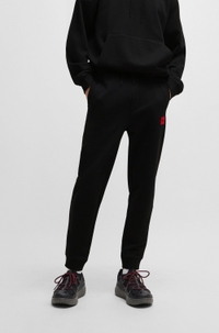 Cotton-terry tracksuit bottoms with logo label
