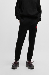 Cotton-terry tracksuit bottoms with logo label