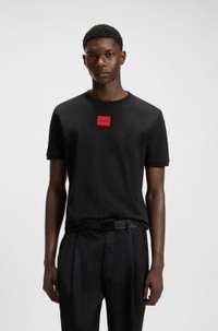 Cotton-jersey T-shirt with logo label