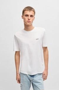 Cotton-jersey T-shirt with logo print