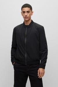Packable slim-fit jacket with red lining
