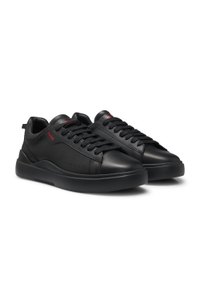 Smooth-leather trainers with contrast branding