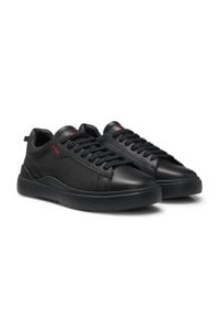 Smooth-leather trainers with contrast branding