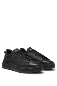 Smooth-leather trainers with contrast branding