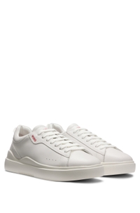 Smooth-leather trainers with contrast branding