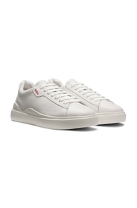 Smooth-leather trainers with contrast branding