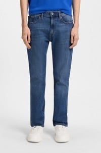 Slim-fit jeans in mid-blue stretch denim