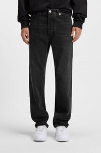 Regular-fit jeans in dark-grey denim