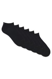 Six-pack of cotton-blend ankle socks with logos