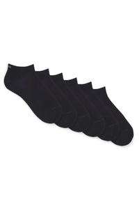 Six-pack of cotton-blend ankle socks with logos