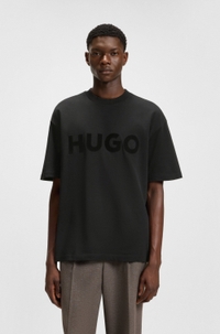 Oversized-fit T-shirt in cotton with decorative reflective logo