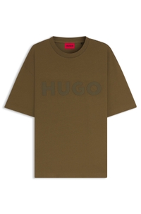 Oversized-fit T-shirt in cotton with decorative reflective logo