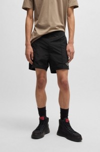 Poplin shorts with logo print