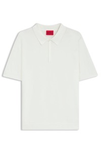 Knit polo with covered placket