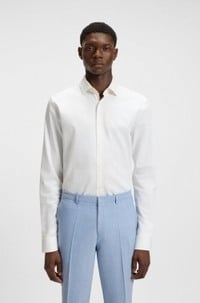Extra-slim-fit shirt in stretch-cotton satin