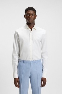 Extra-slim-fit shirt in stretch-cotton satin