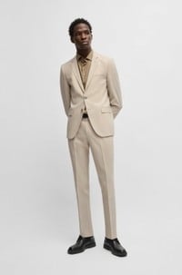 Extra-slim-fit suit in a melange wool blend