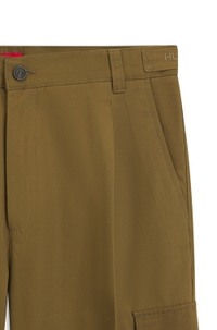 Slim-fit cargo trousers in mercerised cotton
