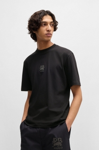 HUGO x RB cotton-jersey T-shirt with carbon stealth logo
