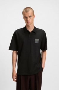 Relaxed-fit polo shirt in cotton with split logo