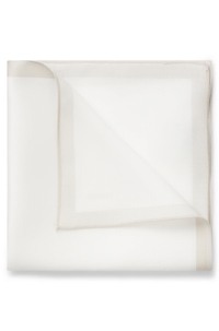 Plain pocket square with logo and border