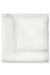 Plain pocket square with logo and border