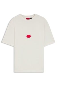 Cotton-jersey T-shirt with wax-stamp logo
