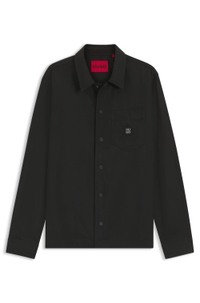 Oversized-fit shirt with stacked-logo badge