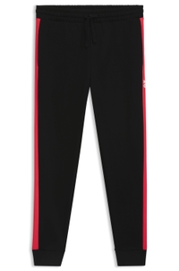 Cotton-terry tracksuit bottoms with contrast side stripes