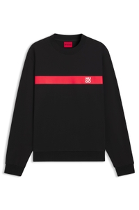 Cotton-terry sweatshirt with contrast stripe
