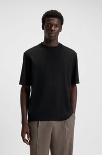 Cotton-jersey T-shirt with stacked logo