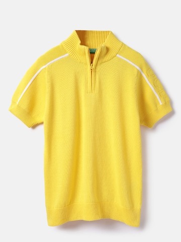 United Colors of Benetton Regular Fit High Neck Solid T-Shirt