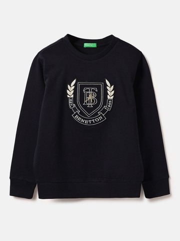 United Colors of Benetton Regular Fit Round Neck Embroidered Sweatshirt