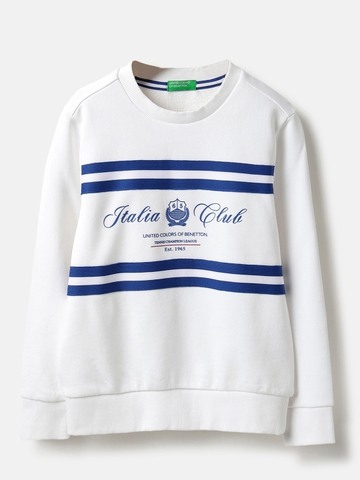 United Colors of Benetton Regular Fit Round Neck Printed Italia Club Sweatshirt