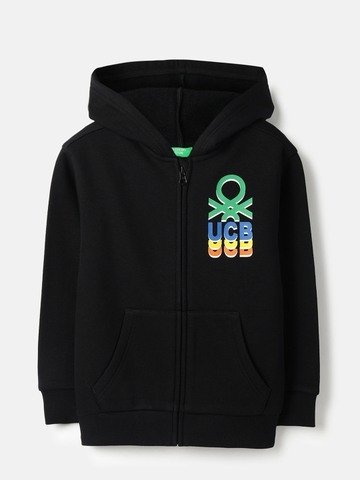 United Colors of Benetton Regular Fit Hooded Neck Solid Sweatshirt