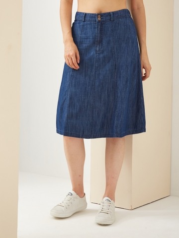 Latin Quarters Women'S  Blue Solid Skirt