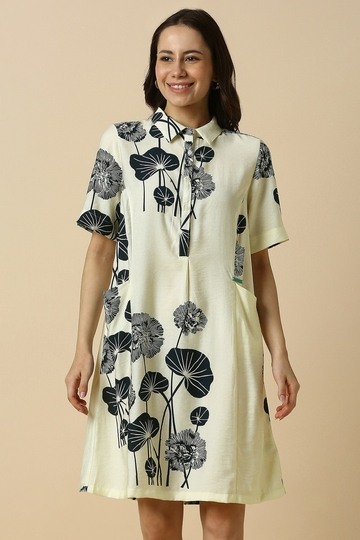 Women Beige Printed Casual Dress