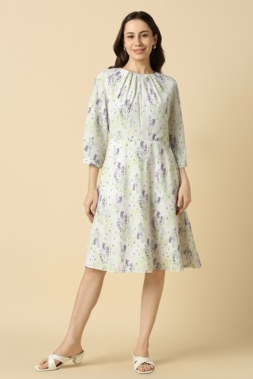 Women White Printed Casual Dress